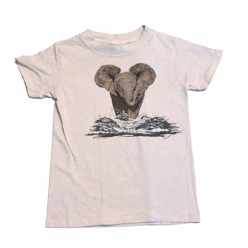Vintage Elephant Wraparound Graphic T Shirt Youth Medium Single Stitch USA